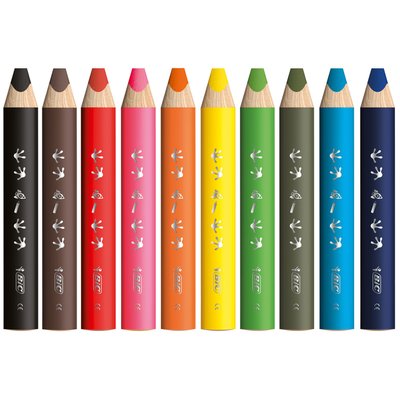 Kleurpotloden Bickids Multi Surface + 2 puntenslijpers ass 10kl 40st