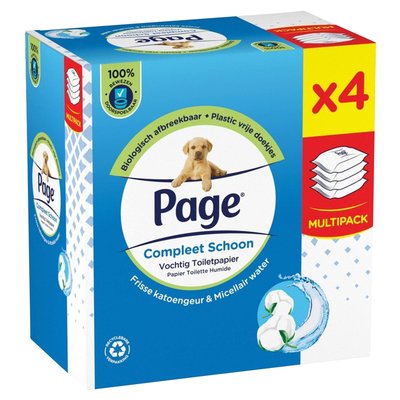 Vochtig toiletpapier Page Compleet Schoon 4 pakken à 38 vel