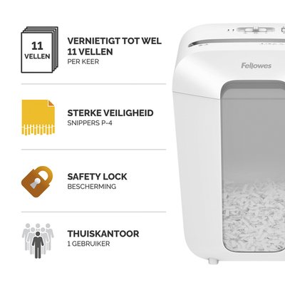 Papiervernietiger Fellowes Powershred LX70 snippers 4x40mm wit