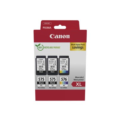 Cartouche d'encre Canon PG-575XL + CL576XL 2x noir + couleur