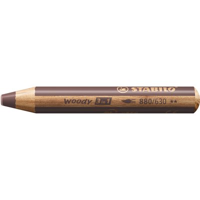 Crayon de couleur STABILO 880 woody 3-en-1 multi-surfaces brun