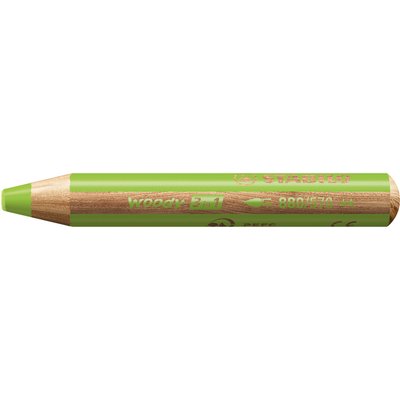 Crayon de couleur STABILO 880 woody 3-en-1 multi-surfaces vert clair