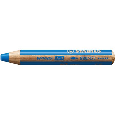 Crayon de couleur STABILO 880 woody 3-en-1 multi-surfaces bleu moyen
