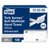 Handdoek Tork H2 Xpress Advanced multifold 2-laags 212x340mm 21x136 vel wit 120399 foto