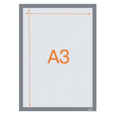 Infokader Nobo zelfklevend A3 zilver 2 stuks