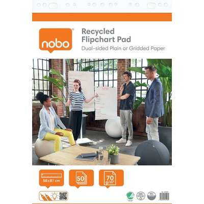 Flipoverpapier Nobo premium 60x85cm dubbelzijdig rol 50 vel