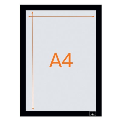 Infokader Nobo zelfklevend A4 zwart 2 stuks
