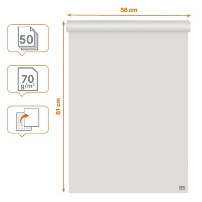 Flipoverpapier Nobo gerecycled 58x81cm dubbelzijdig plano 50vel