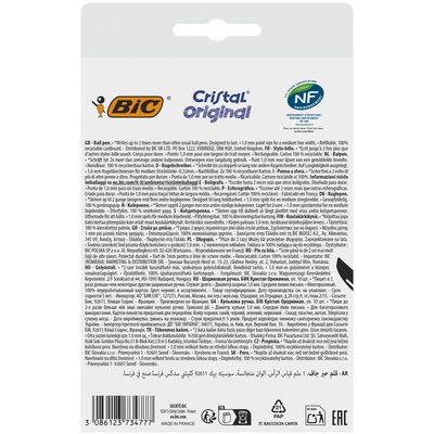 Stylo bille BIC Cristal Medium bleu blister 8 + 2 gratuits