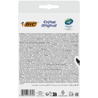 Balpen Bic Cristal medium blauw blister à 10 stuks