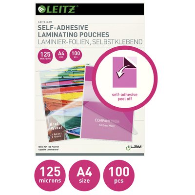 Pochette de plastification Leitz iLAM A4 autocollant 2x 125 microns EVA 100 pièces