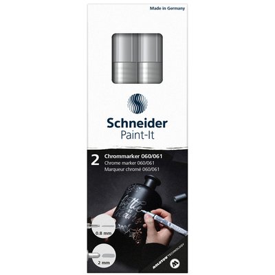 Viltstift Schneider Paint-it 060 - 061 2.0mm en 0.8mm mtl chrome 2st