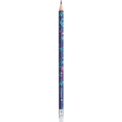 Crayon graphite Maped Pixel Party embout gomme set 12 pièces assorti