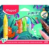 Waskrijt Maped Jungle Fever Jumbo set à 12 kleuren foto