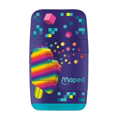 Puntenslijper Maped Pixel Party Connect 2-gaats met gum