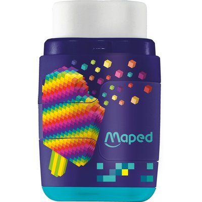 Puntenslijper Maped Pixel Party Connect 2-gaats met gum