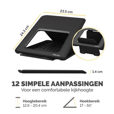 Support ordinateur portable Fellowes Breyta noir