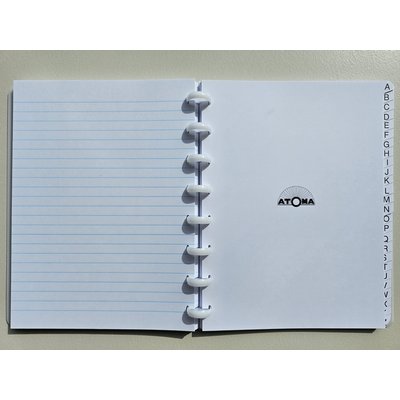Adresboek Atoma A5 lijn 54vel 90gr PP assorti