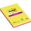 Memoblok 3M Post-it 5845 Super Sticky 127x203mm lijn assorti kleur 90 vel foto