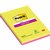 Memoblok 3M Post-it 5845 Super Sticky 127x203mm lijn assorti kleur 90 vel