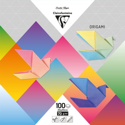 Origami Clairefontaine Gradient 20x20cm set à 100 vel 80gram assorti