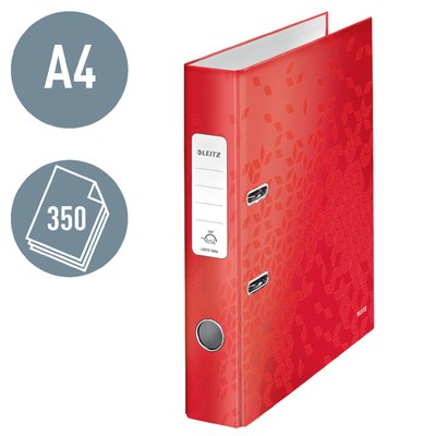 Ordner Leitz WOW 180 gelamineerd 50mm A4 rood