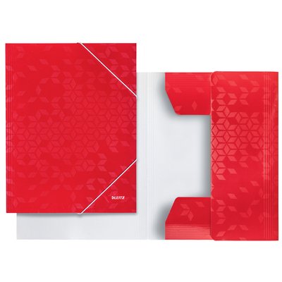 Elastomap Leitz WOW A4 3 kleppen rood
