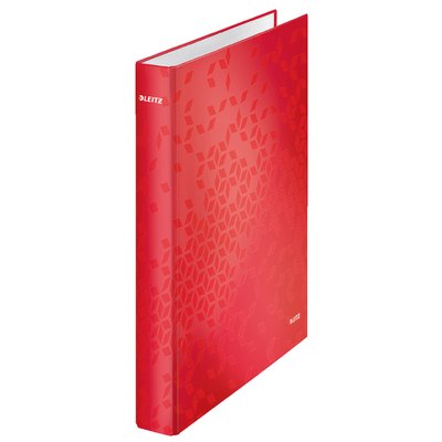 Classeur Leitz WOW A4 Maxi 2 anneaux méc-D 25mm rouge