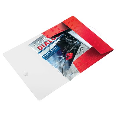 Elastomap Leitz WOW A4 3 kleppen PP rood