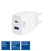 Oplader ACT 20w 2-poorts usb a+c wit photo