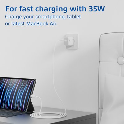Oplader ACT 35w 1-poort usb c wit