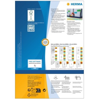 Etiquette HERMA 4409 70x37mm vert 2400 pièces