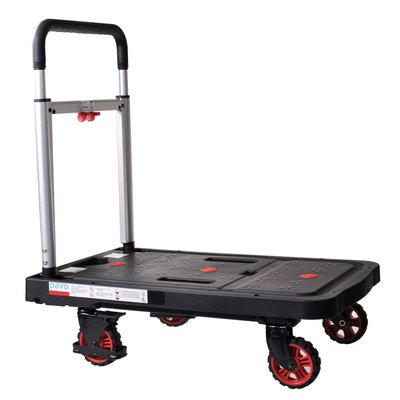 Transportkar Pavo platform trolley inklapbaar 137kg zwart