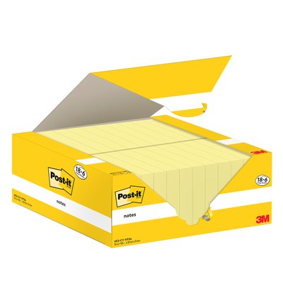Memoblok 3M Post-it 653-CY 38x51mm geel voordeelpak