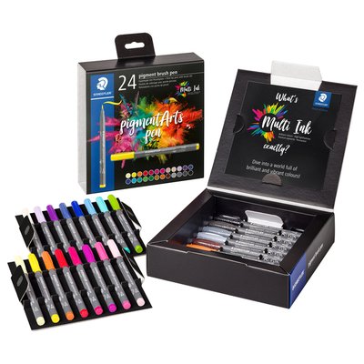 Brushpen Staedtler PigmentArts set à 24 kleuren