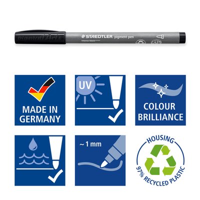 Feutre fin Staedtler PigmentArts noir intense