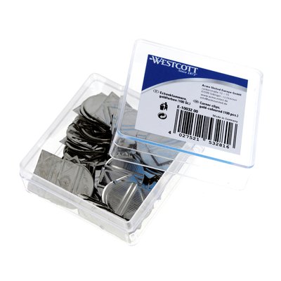 Attache-coins Westcott aluminium argenté boîte 100 pièces