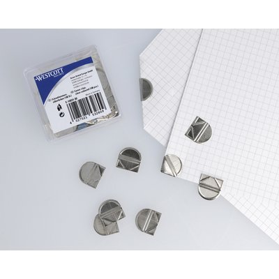 Attache-coins Westcott aluminium argenté boîte 100 pièces