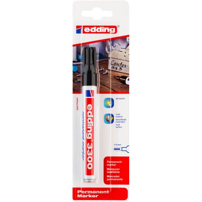 Viltstift edding 3300 schuin 1-5mm zwart blister à 1 stuk