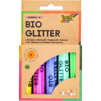 Glitterpoeder Bio Folia Rainbow 7gr 5 kleuren
