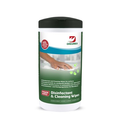 Lingette désinfectante Dreumex Disinfectant & Cleaning tube 80 pièces blanc