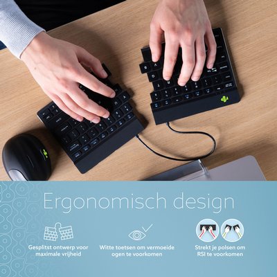 Toetsenbord R-Go Split Break QWERTY WL zwart
