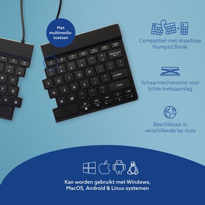 Toetsenbord R-Go Split Break QWERTY WL zwart