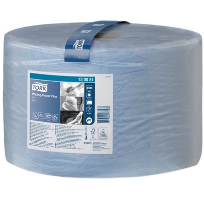 Poetspapier Tork W1 Plus Premium 2-laags 1500 vel blauw 130051