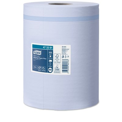 Poetspapier Tork M4 Reflex Plus Advanced 2-laags 450 vel blauw 473391
