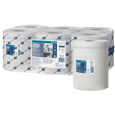 Poetspapier Tork M4 Reflex Premium 1-laags 340 vel wit 473412