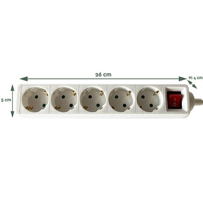 Stekkerdoos BRASQ 5 voudig 3 meter wit