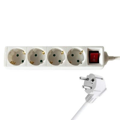 Multiprise BRASQ 4 prises 1,4m blanc