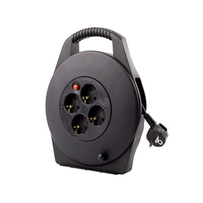 Enrouleur de câble BRASQ 4 prises 10m noir