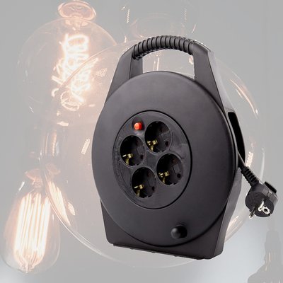 Enrouleur de câble BRASQ 4 prises 10m noir